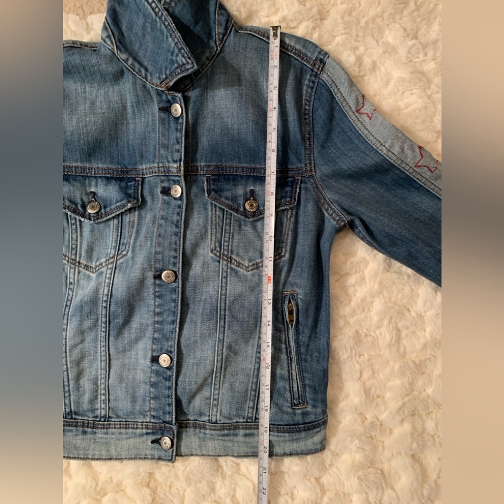 American Eagle Outfitters Denim Jacket with Stars on the Sleeves•Sz. S•Like New - Picture 15 of 16